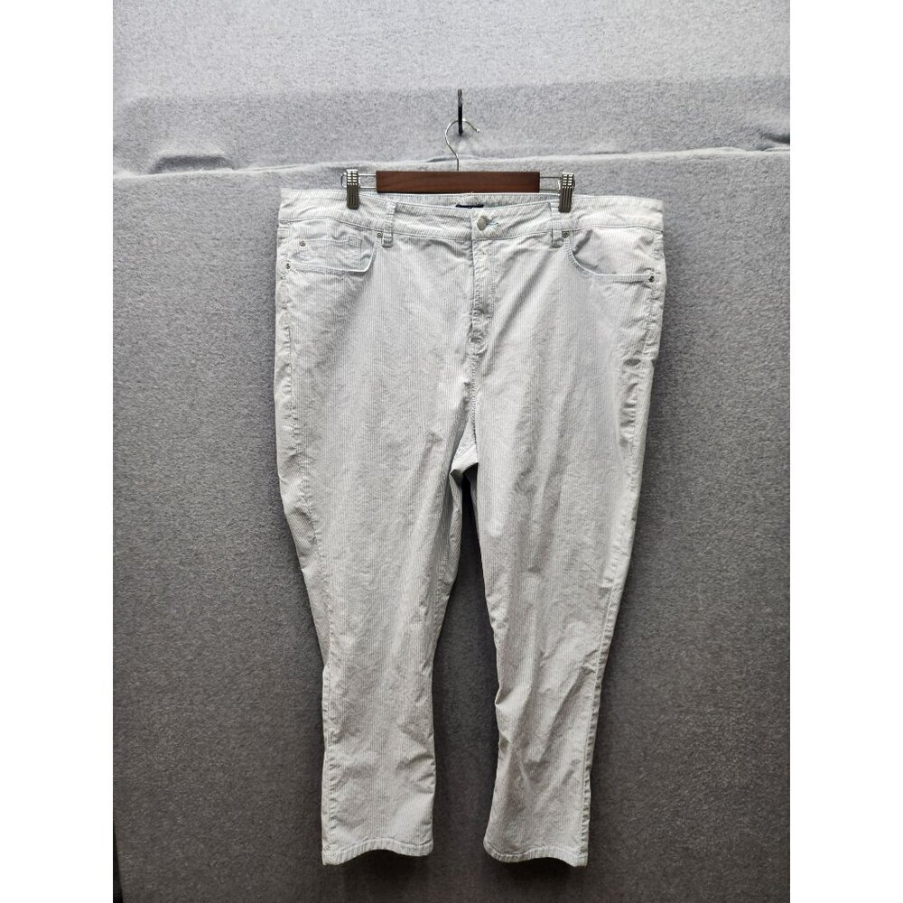 NYDJ‎ Womens Striped Ankle Jeans 22W Blue & White Cotton/Spandex